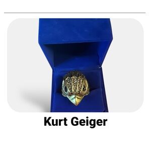 Size 8: Kurt Geiger Gold and Black Owl Ring